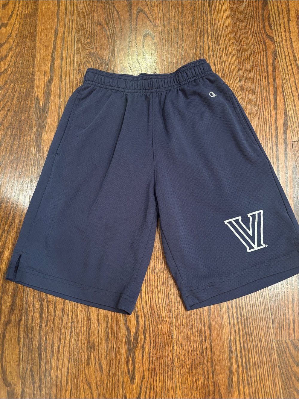 Champion Navy Kids Athletic Shorts with Villanova V